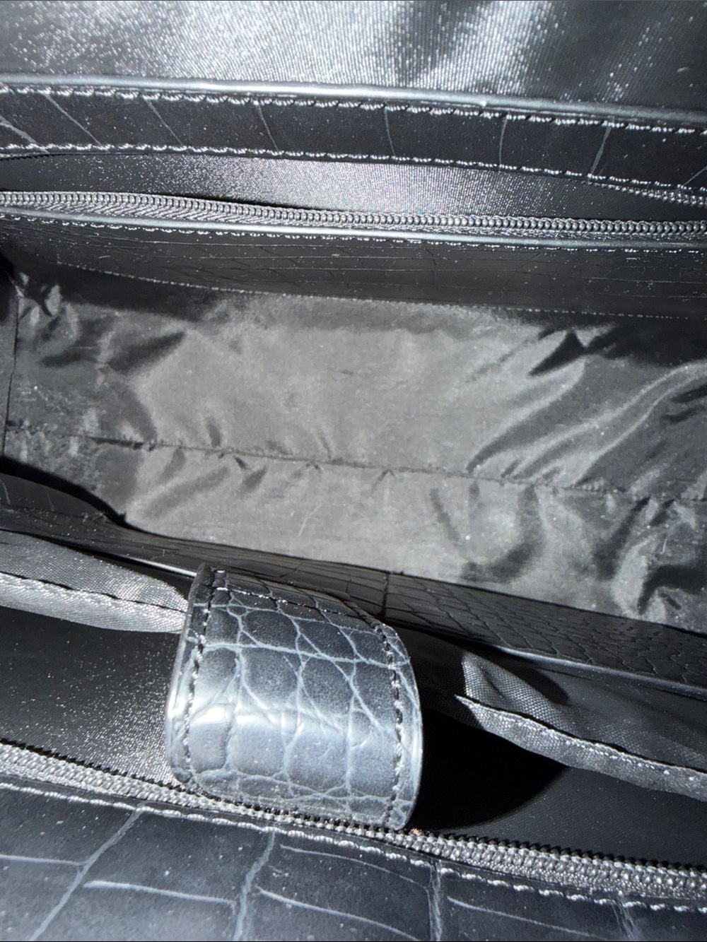 BÉIS The Work Tote in Black Croc Laptop Bag EUC Travel Bag Like New - Picture 6 of 14